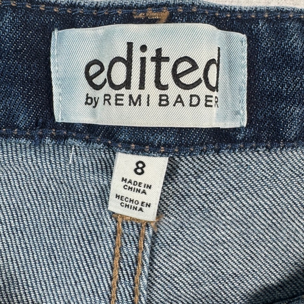 Edited Jeans Womens 8 Blue Loose Straight High Rise Dark Wash - Picture 3 of 14